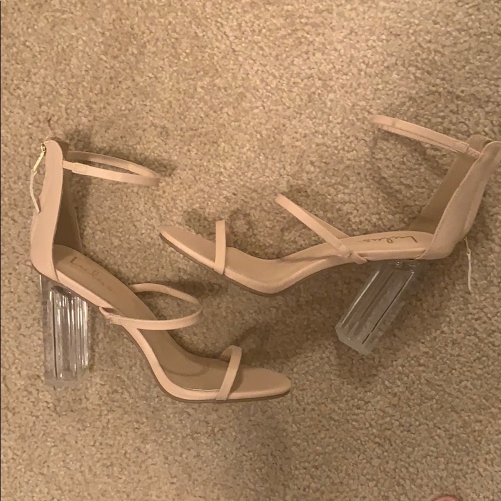 Nude and clear heels